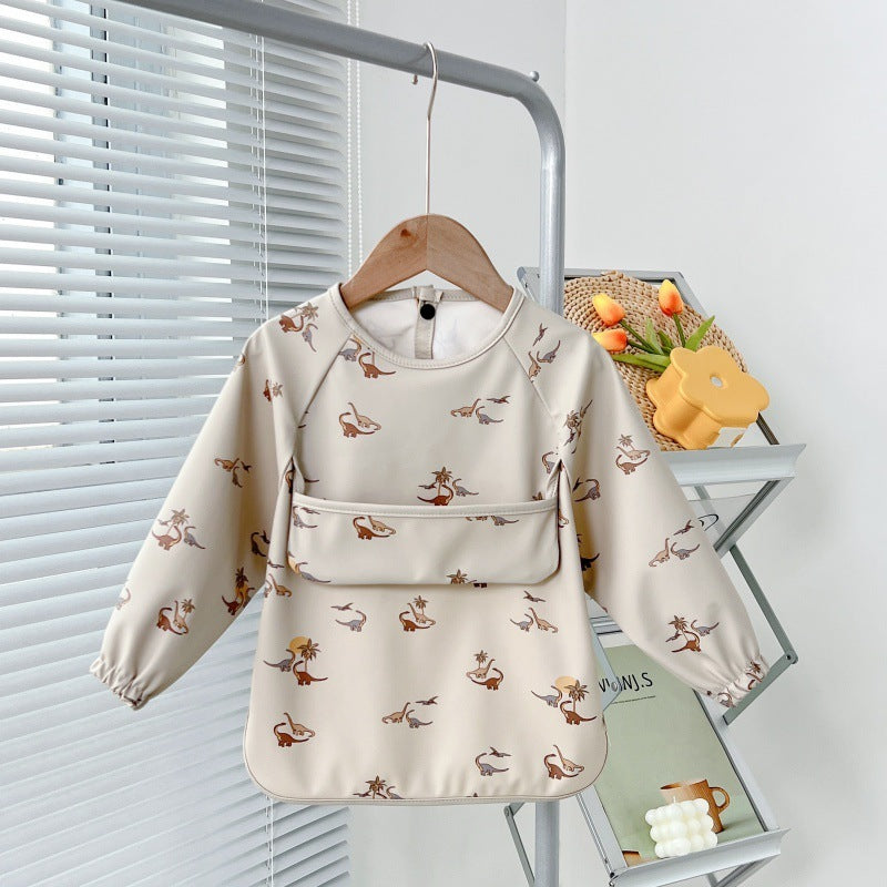 Organic Reverse Wearing Drawing Bib Infant Feeding Protective Clothing