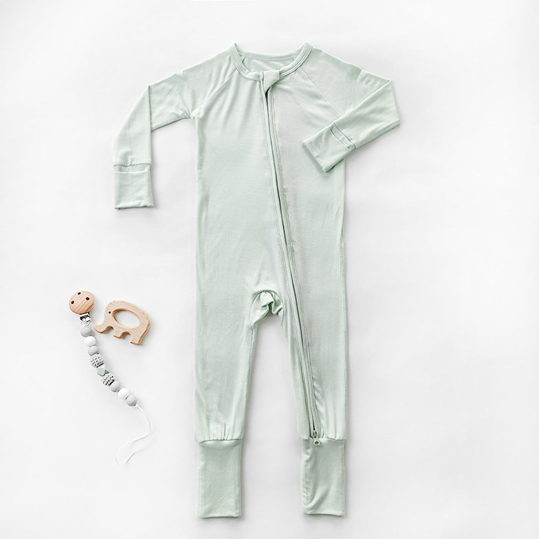 Solid Color Baby Bamboo Fiber Romper