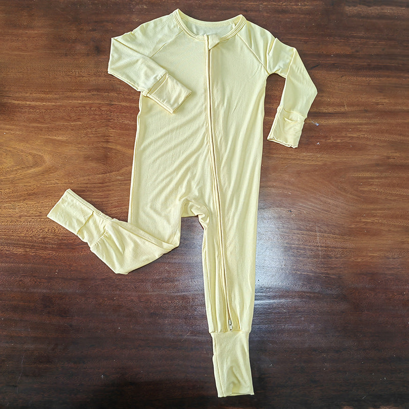 Solid Color Baby Bamboo Fiber Romper