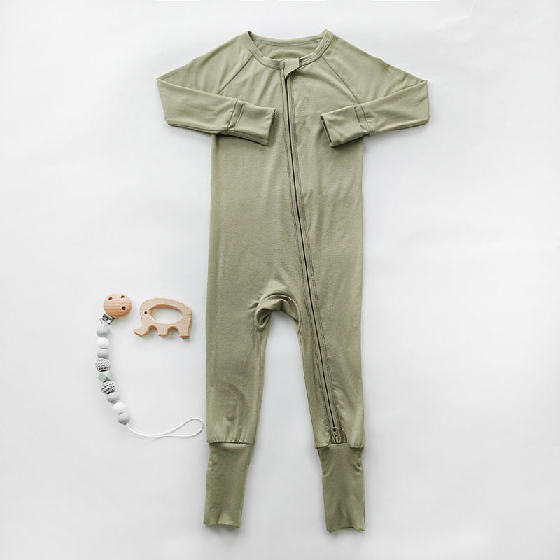 Solid Color Baby Bamboo Fiber Romper