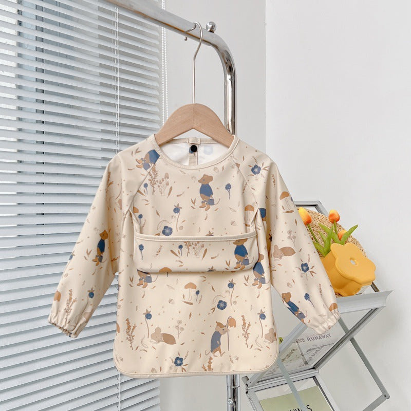 Organic Reverse Wearing Drawing Bib Infant Feeding Protective Clothing